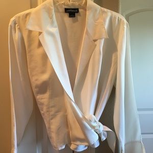 Ann Taylor white satin blouse